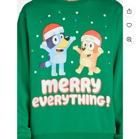 New Bluey Unisex  men's  women's Christmas Merry Everything Light Up sweatshirt - Picture 2 of 13